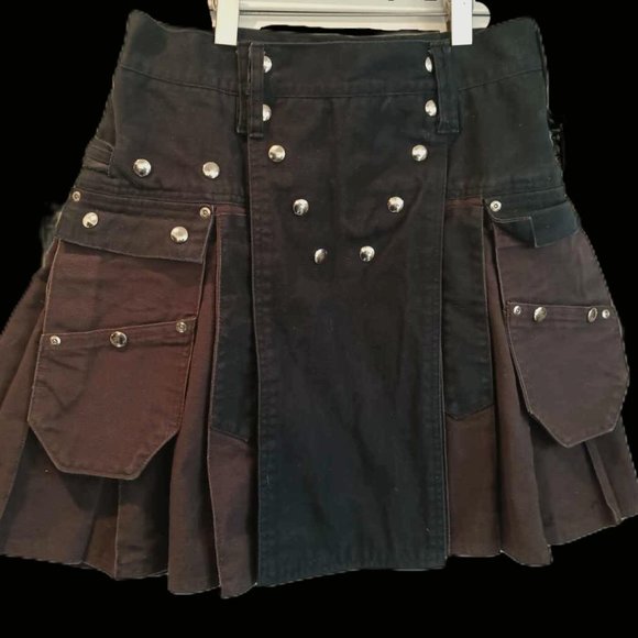Utilikilt Black & Brown Workman 30" switchback x 21.5" fits approx. 30-34 Kilt - Picture 1 of 4